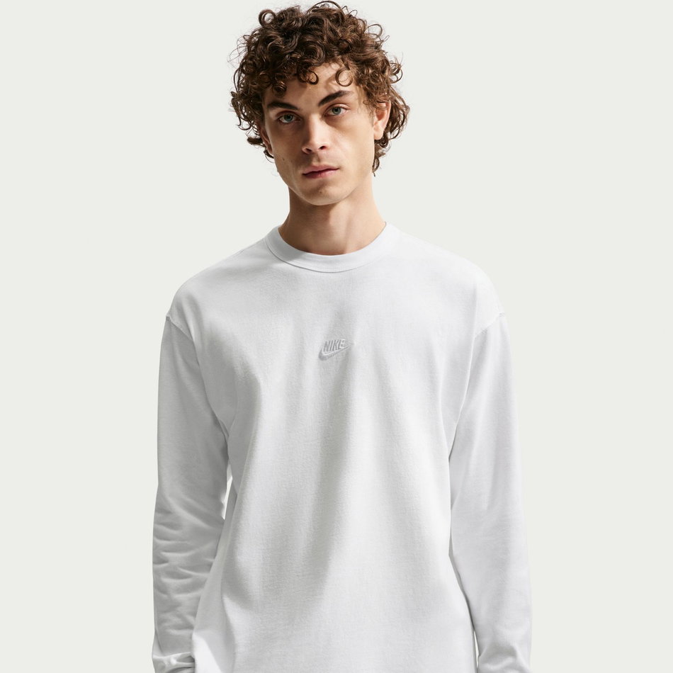 Nsw Tee Ls Premium Essential Erkek Beyaz Uzun Kollu Tişört