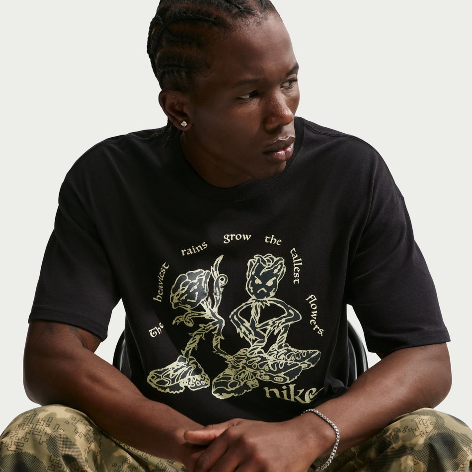 Nsw Tee Tall Flowers Erkek Siyah Tişört